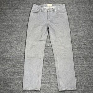 Folk Jeans Men 30X28 Light Gray Denim 100% Cotton Straight Leg Portugal Pants